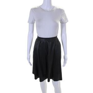 Search for Sanity Womens Faux Leather Knee Length A Line Skirt Black Size 2